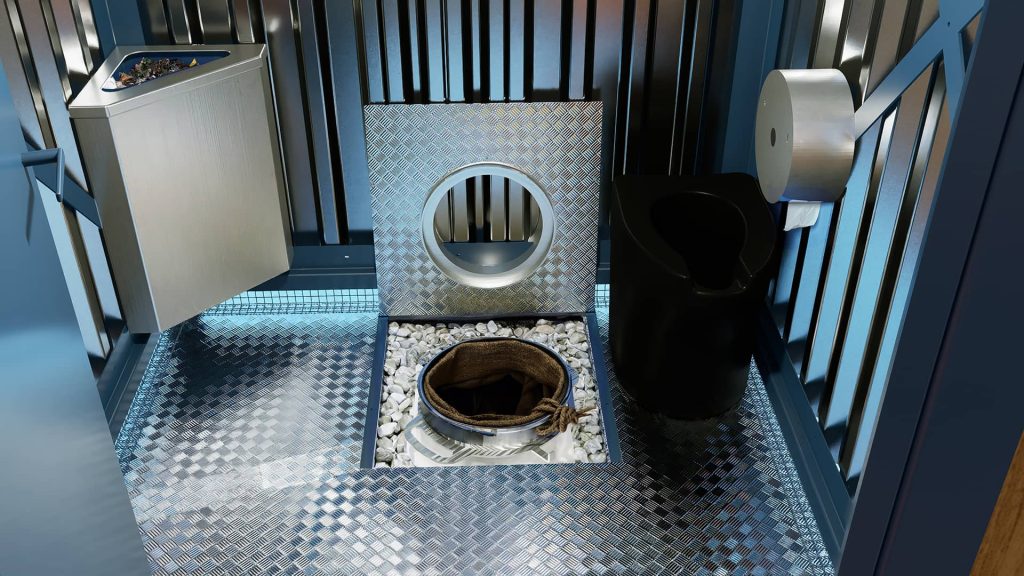 Vidange manuel d'une toilette écologique permanente