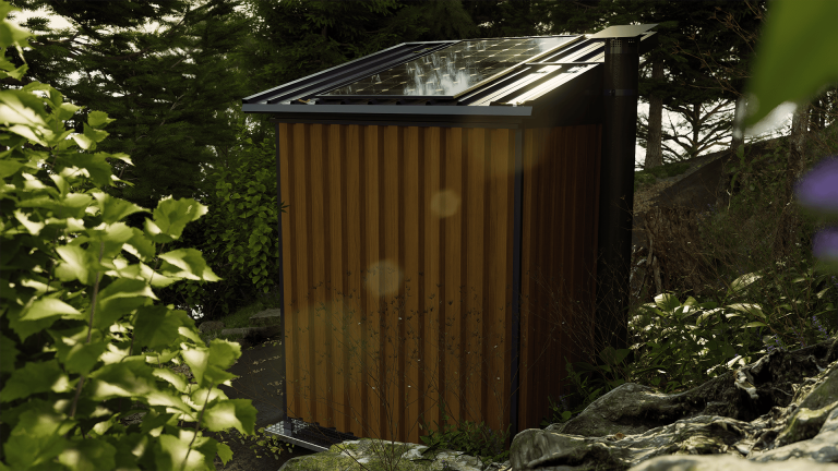Le derrière de la toilette écologique NIX-02