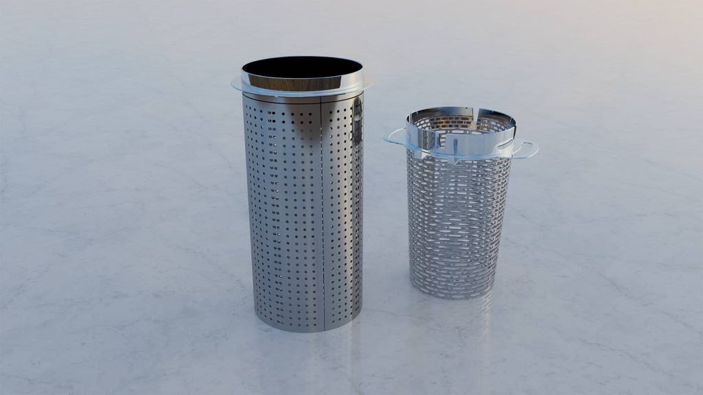 Panier inox pour toilette écologique permanente